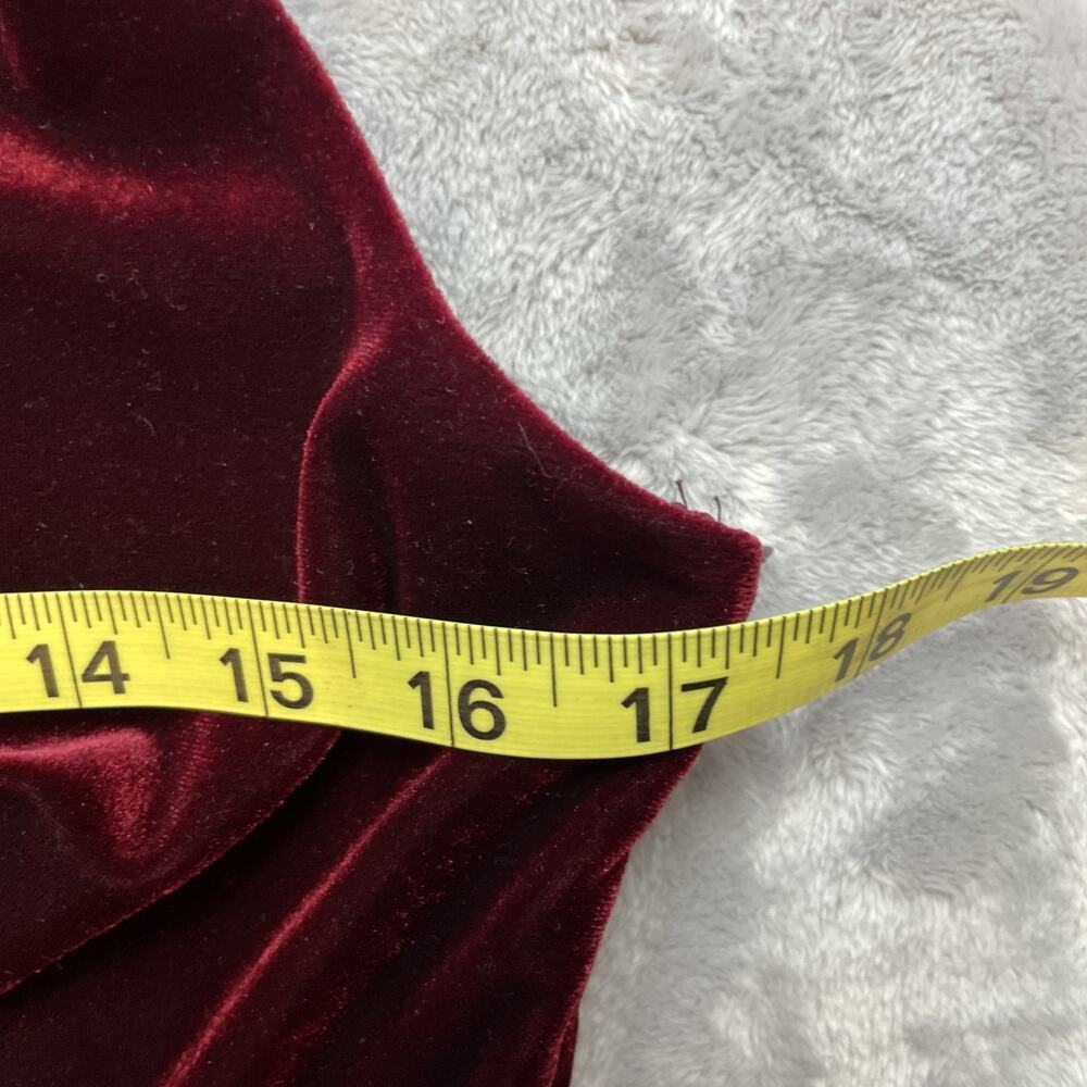 Vtg Rabbit Rabbit Rabbit Designs Womens Formal Outfit 10P Burgundy Velvet Satin - Picture 9 of 12